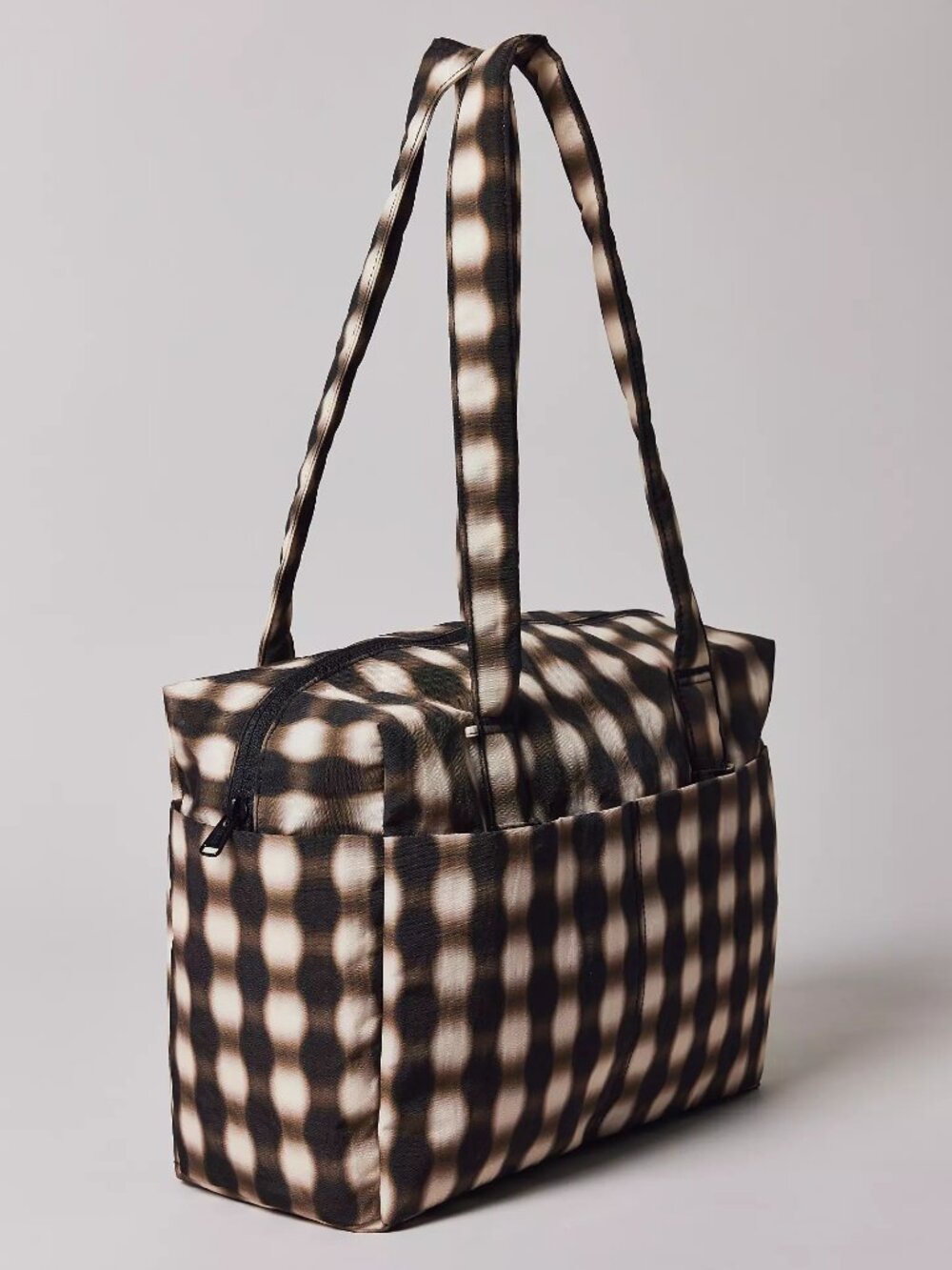 NWT Baggu Everyday Cloud Bag - Blurred Gingham Brown - Picture 6 of 8